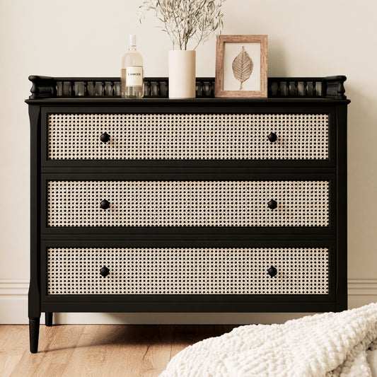 Cassettiera con tre cassetti, colore nero